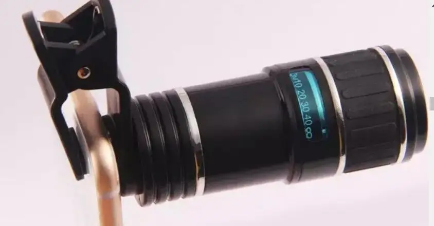 Universal 12X Optical Zoom Lens Micro Mobile Phone Lens Telescope Camera with Clip for IOS Samsung HTC Android Smartphones