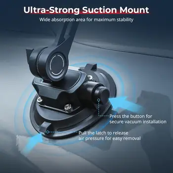 For SMALLRIG 4-inch Mini Shock Absorber Arm Double Spring Hydraulic Damping Vacuum Suction Cup Car Mount for DJI Osmo Pocket detail image
