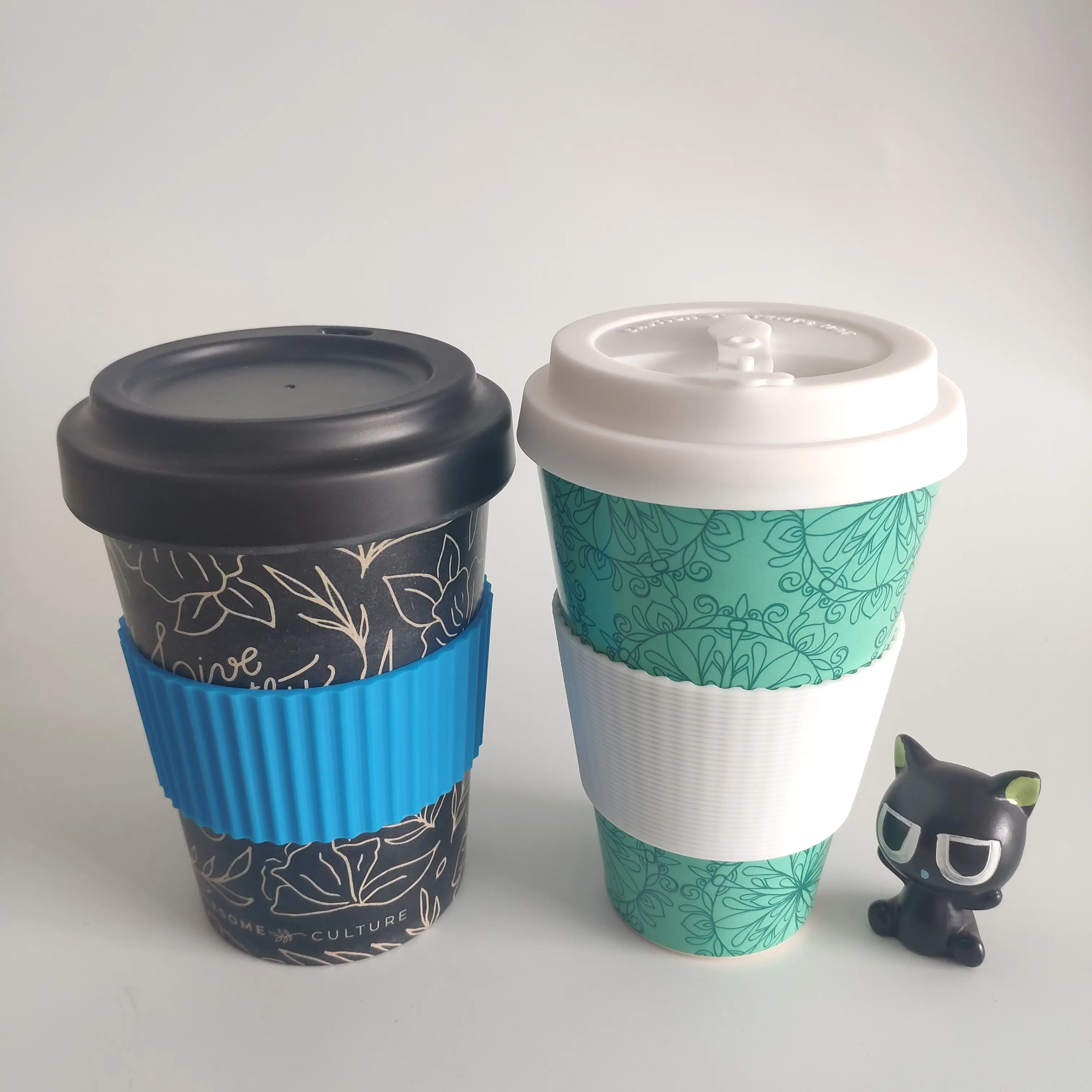 Biodegradable Eco Friendly Corn Based Bamboo Reusable 350ml 12oz Pure PLA  Tea Coffee Mug Travel Mug Coffee Cup Take Away Cup