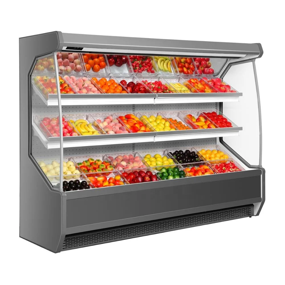 スーパーマーケット機器冷蔵庫果物と野菜のオープン飲料ディスプレイ
