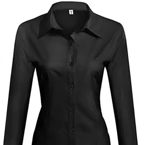 Solid Color Elastic Long Sleeve Blouse Anti-Wrinkle Non-Ironing Formal Shirt Breathable Office Coveralls for Winter Simple