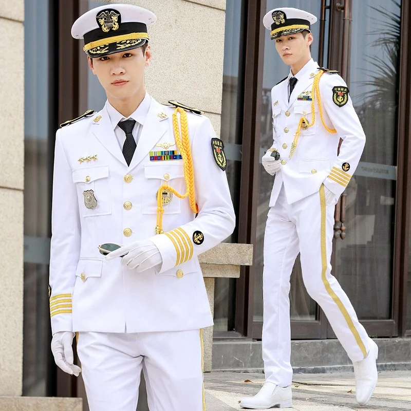 Navy Officer Dress White Army Uniform 