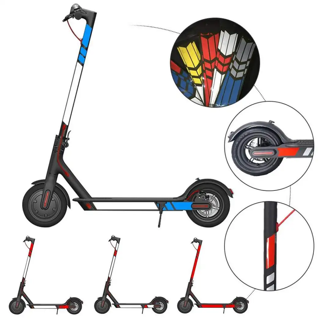 Autocollant réfléchissant pour roue avant et arrière pour trottinette