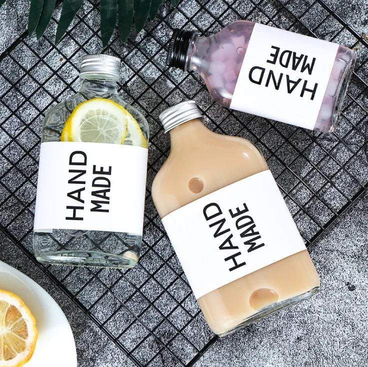 Clear Empty Cold Brew Coffee Juice Water Wine Rectangle Glass Bottle for Beverage Wine Liquor Tea Milk