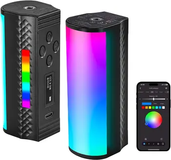 NEEWER Magnetic Handheld Light Wand with APP Control, 360 Full RGB Mini LED Video Light Stick with 2550mAh Battery