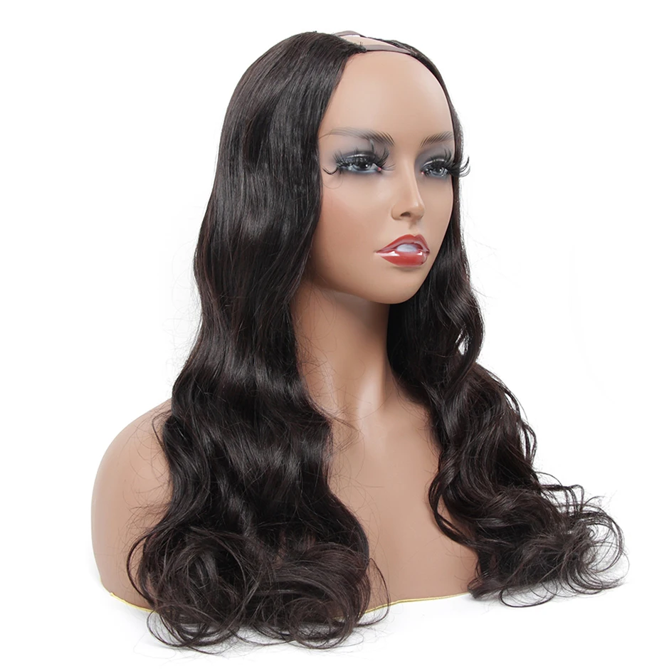 Brazilian Bone Straight U Part Wig Human Hair with Clips Cheap Upart Bob Human Hair Half Wigs for Black Women Remy