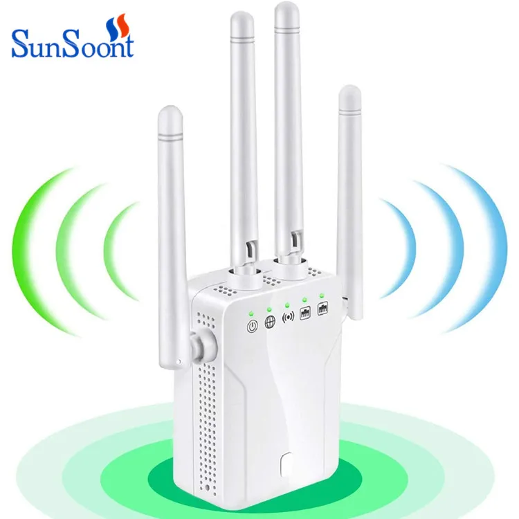 Répéteur WiFi 6 Antennes - Amplificateur De Signal 2.4GHz, Port Gigabit, Facile à Installer