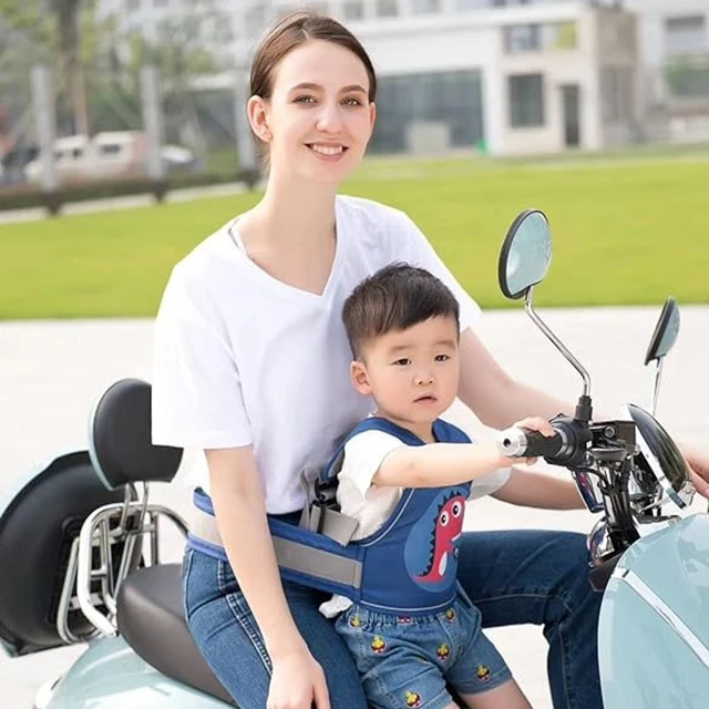POLKA TOTS Two-Wheeler/Motorcycle Child Harness Safety Seat Belt with Adjustable Baby Carrier for Toddler Baby Kids