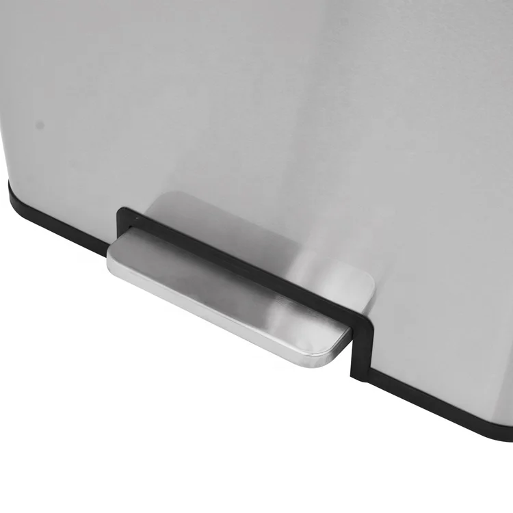 Proof Household Garbage Recycling Bin 2 Compartments / Stainless Steel Trash Can Print Customized 40L Carbon Steel Finger Accept