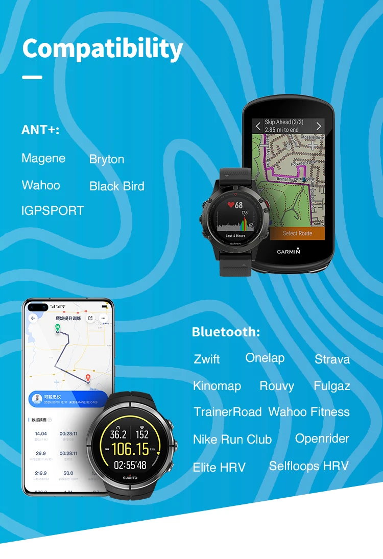 Geoid Hs500 Chest Heart Rate Monitors Real Time Hrm Ant + Outdoor