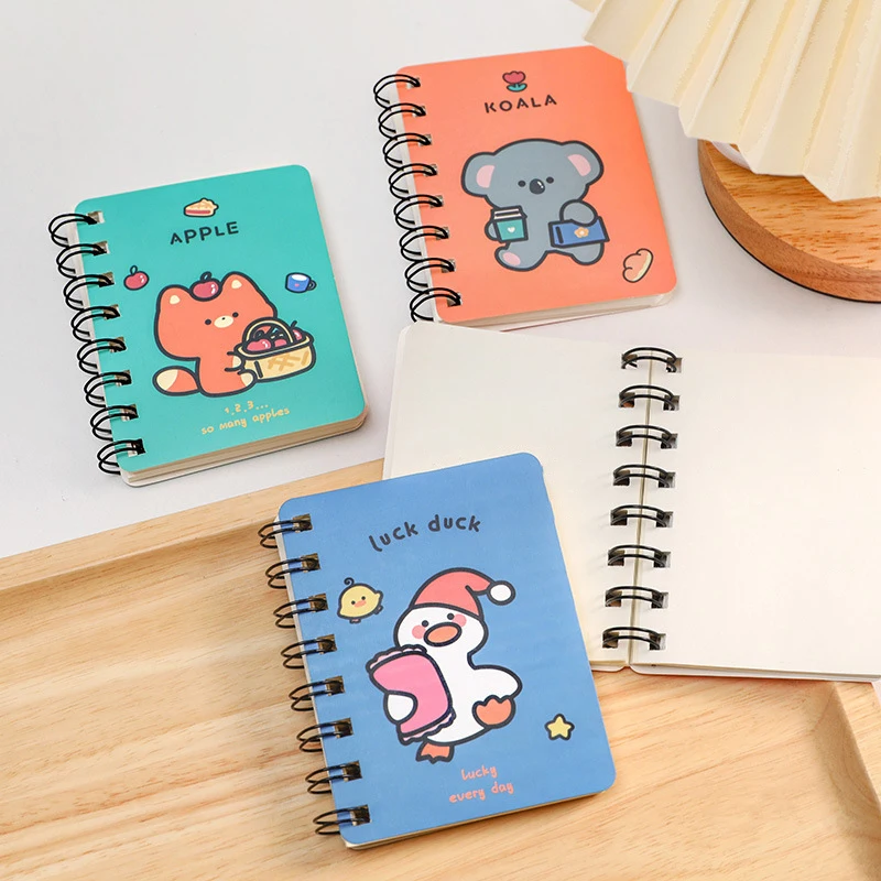 Mini Kawaii Notebook Cute Notebook Mini Spiral Notebook 80page A7 Cute  Cartoon Animals Stationery Pocket Notepad Diary Journal 