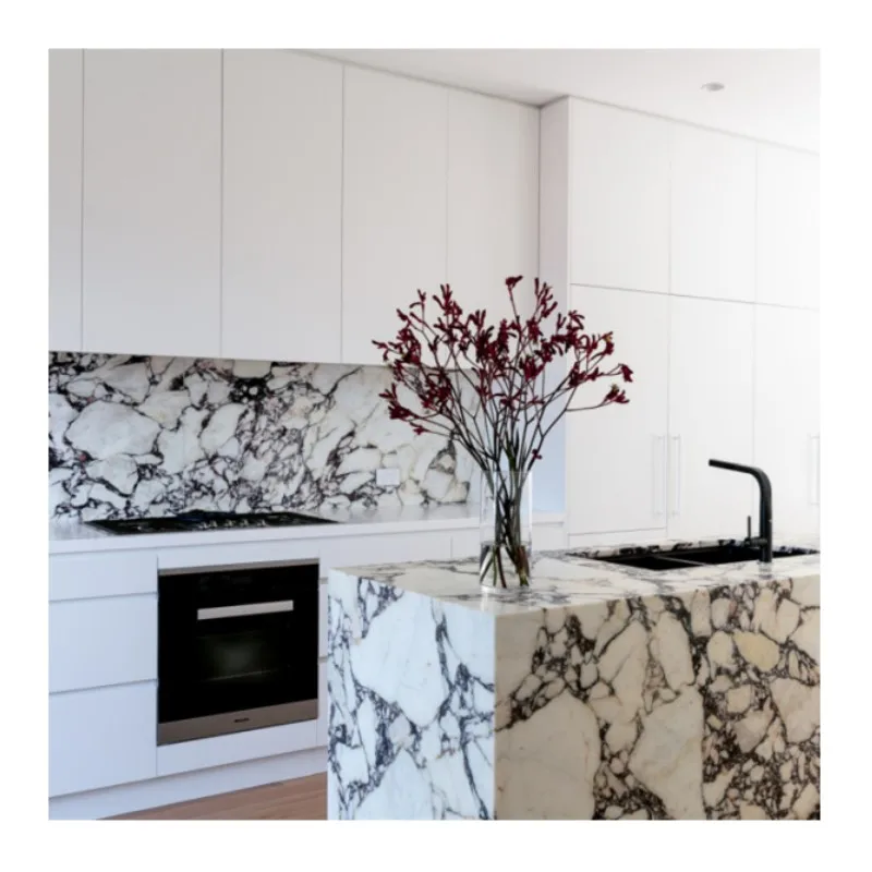 イタリア紫の静脈大理石スラブCalacatta Viola大理石キッチン