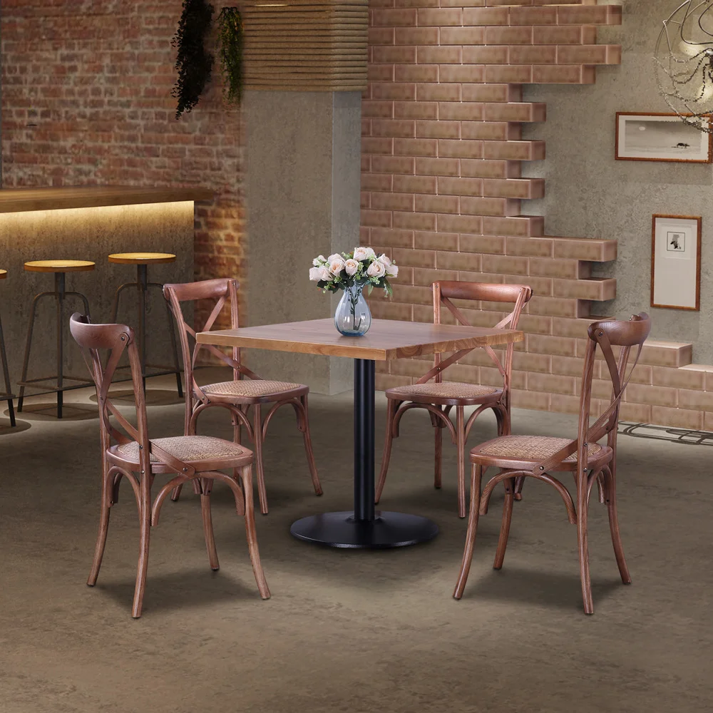 2022 Wholesale Stack Stackable Beech Oak Crossback Chair Cross Back Chair Vineyard Dining Wood X Wedding Home Furniture Modern