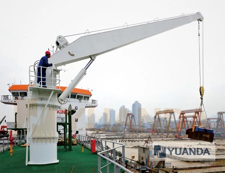 Small Telescopic Davit Type Ship Loading Cargo Shipboard Marine 