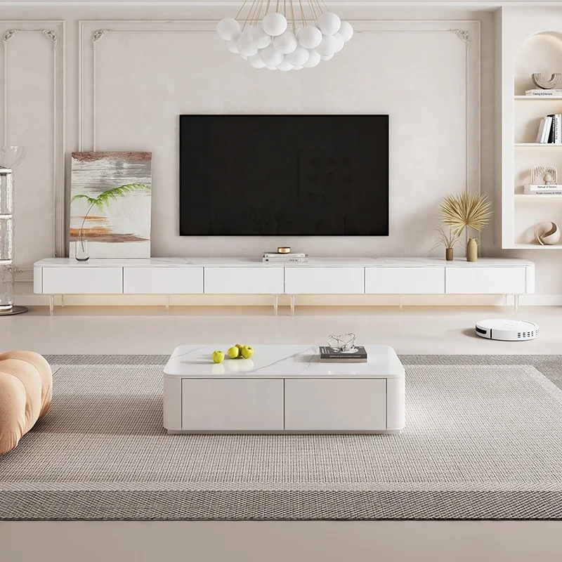 Modern Rock Plate Countertop TV Stands Customized Wood