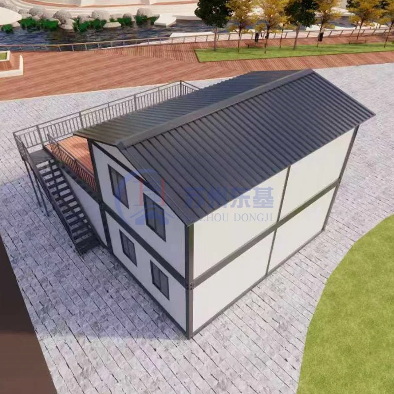 Khung thép Q235 với tấm sandwich, nhà tiền chế hiện đại sang trọng, biệt thự mô-đun lớn tùy chỉnh, nhà container dùng để ở