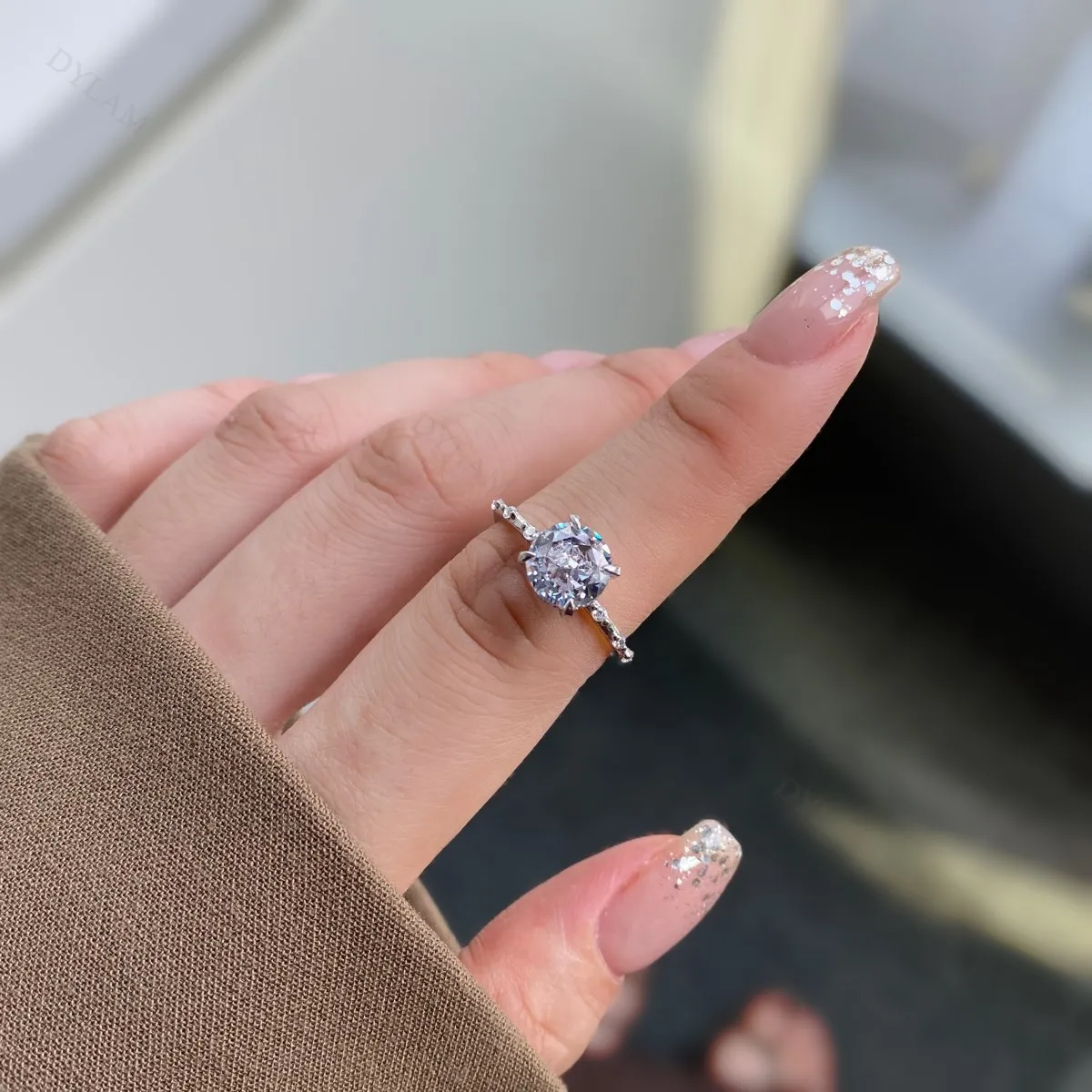 KAKODIY Princess KAKODIY Cut Cubic Zirconia 925 Sterling Silver Ring Rhodium Plated Wedding Engagement Anniversary Solitaire Cubic Zirconia Ring detail 1