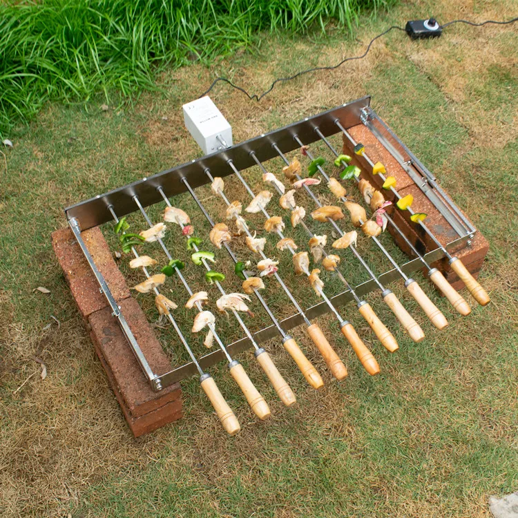 BBQ Motorized AutoSkewers Rotating Shish Kabob Automatic Rotisserie Grill