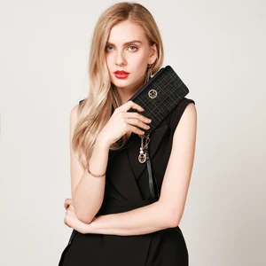 Luxury Designer Leather Card Holder Phone Minimalist Long Wallet Mini Girls Purse Clutch Bag Evening Bags for Women brand