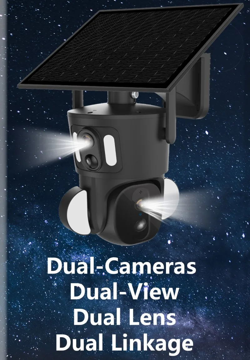 K Dual Lens Ubox W Solar Camera G Solar Ptz Camera With Light Wifi Solar Panel Camera Buy