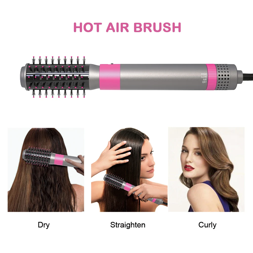 Hot air brush One Step Hair styling brush with ALCI Safety Plug in  Multifunction Blow Dryer Brush for Fast Drying, Curling