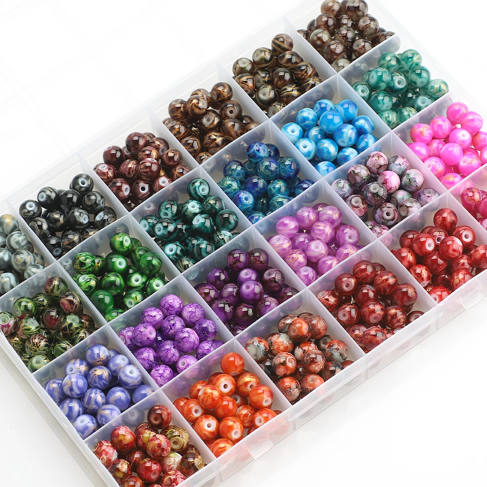 Natural Stone Round DIY Beads Kit for Bracelet Making ,Including