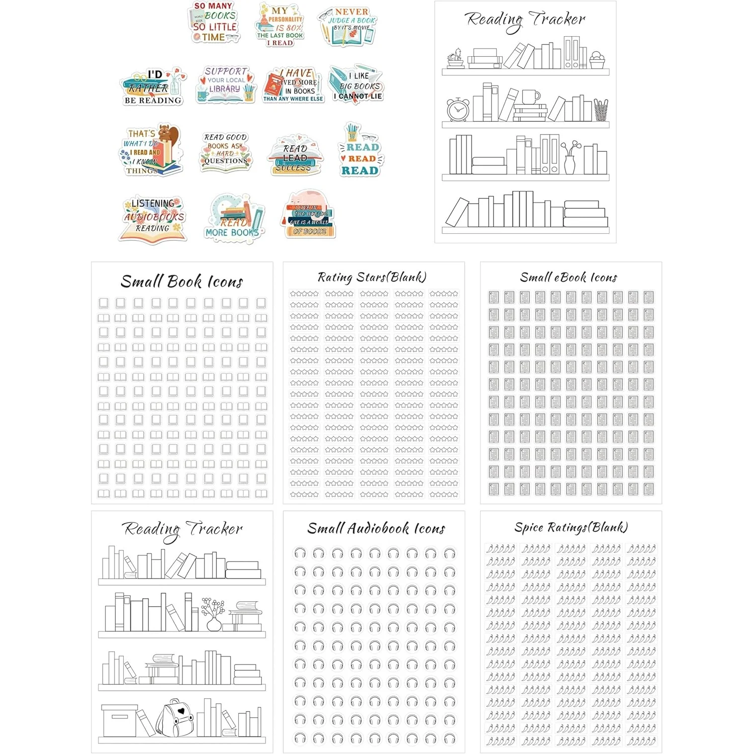Reading Tracker Bookmark Stickers Book Reading Progress Stickers for ...