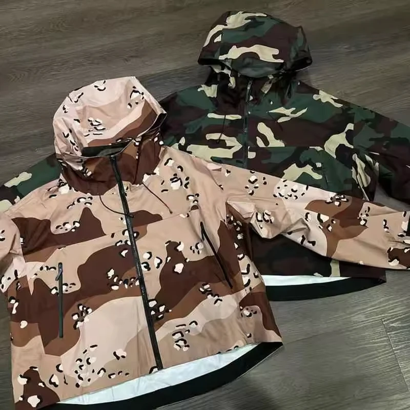 Wind Breaker Camo Windbreaker Jacket Mens WT Custom Hooded Jacket