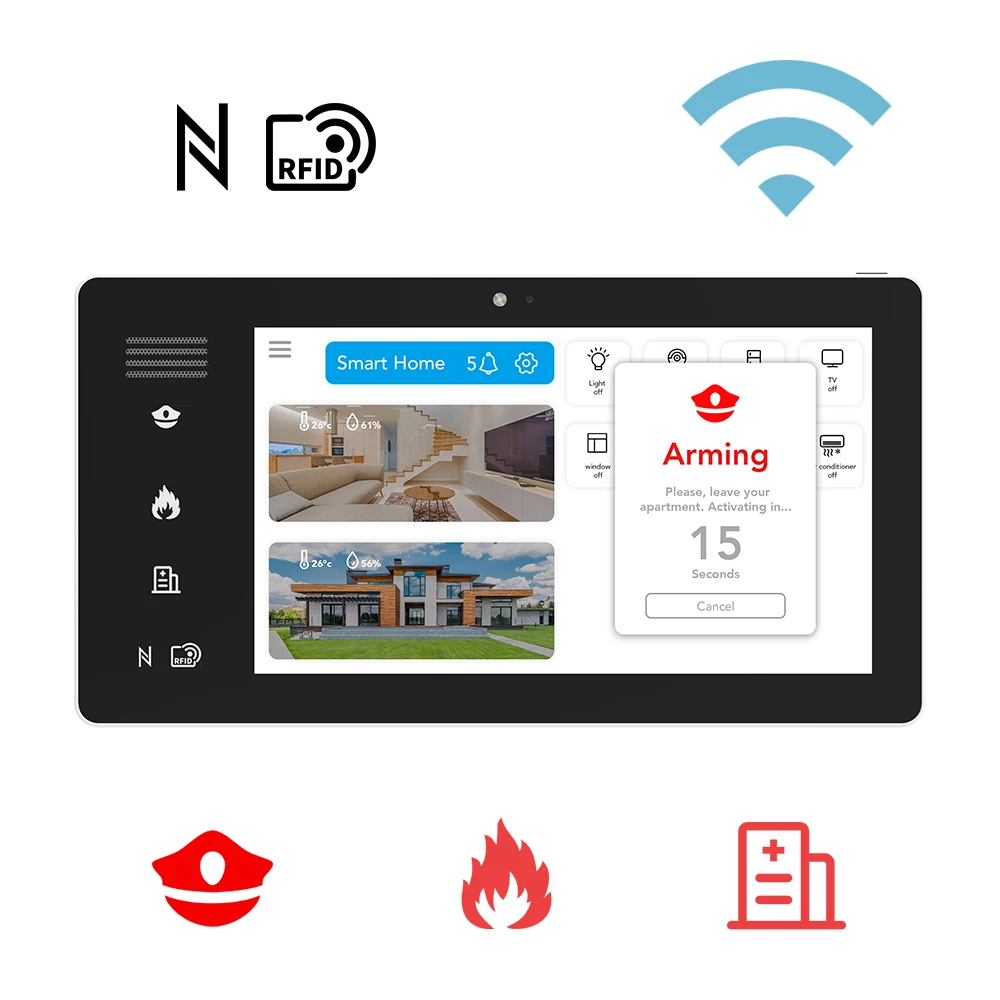Linux Tablet 7 Inch Zigbee Linux Panel Wifi BT Ble Tablet for Smart Home