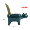 1 green cat flower pot