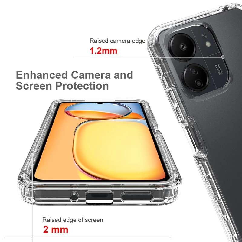 Hot Sale Transparent Gradient Color Protective Soft TPU Cell Phone Cover Case for Xiaomi Redmi 13C 4G 5G Poco C65