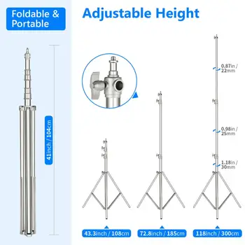 Neewer Heavy Duty Light Stand with 1/4 to 3/8-inch Universal Adapter for Photo Studio Softbox,Strobe Flash Moonlight and Other product image