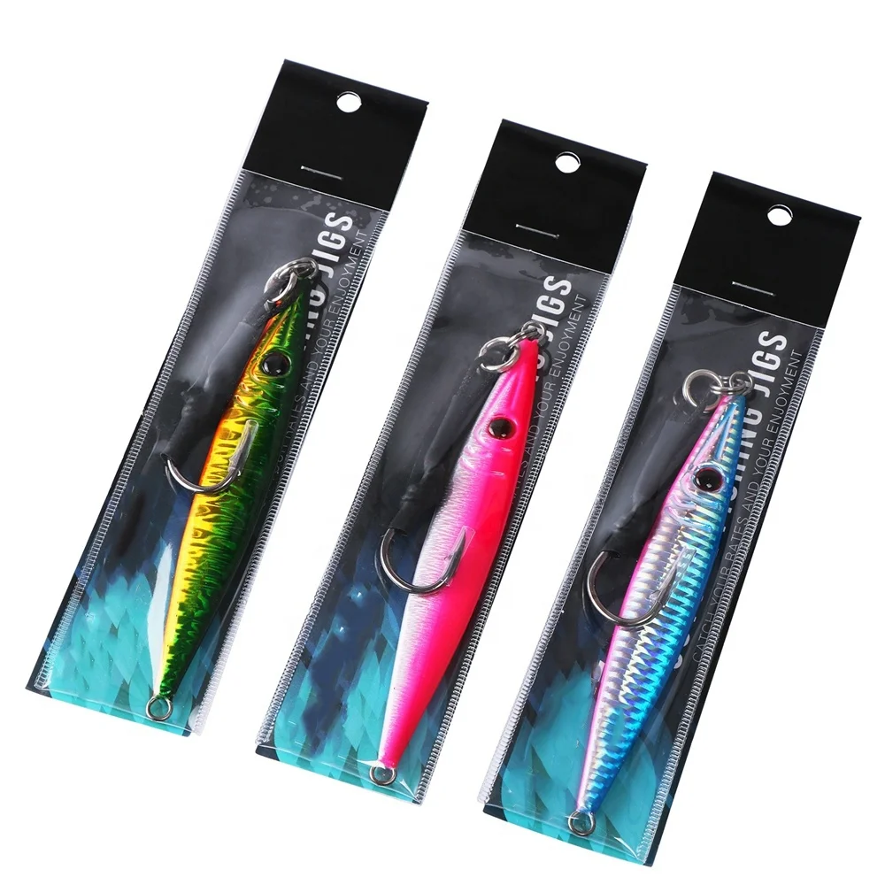 Slow Pitch Metal Jig Fishing Lure - Lumo Glow Flat Fall Jig For Kingfish, Snapper, Tuna & More - 60g-200g 7 thumbnail image