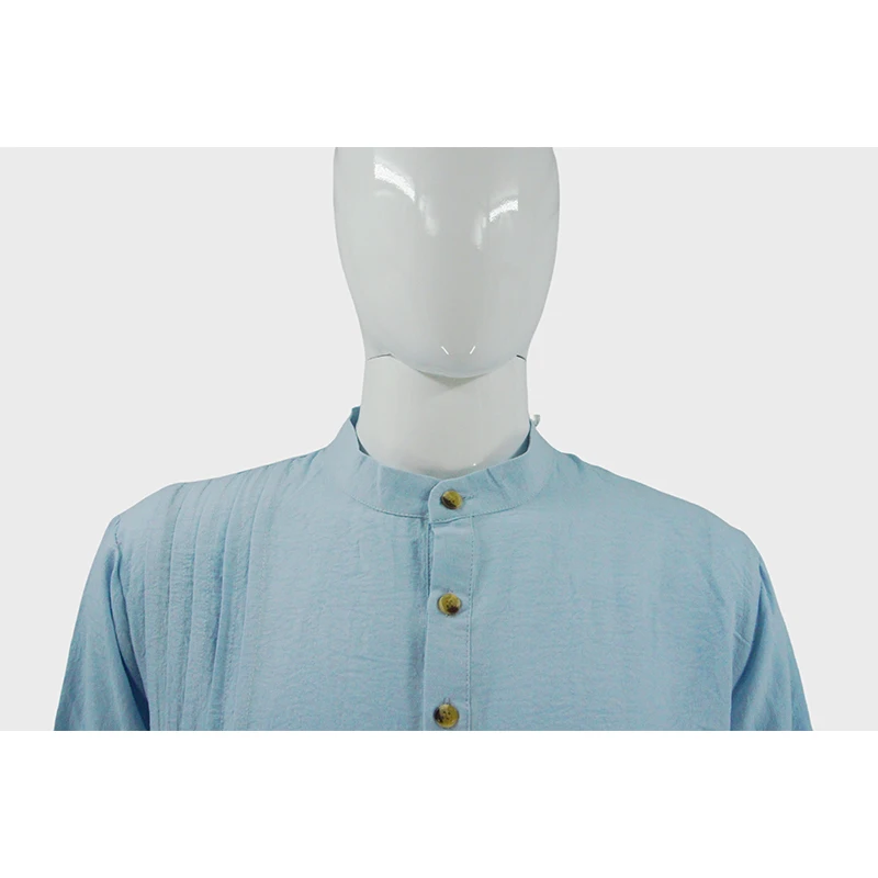 Breathable Arab Thobe for Men 2025 New Button Down Design Middle East Malaysian Style Muslim Shirt
