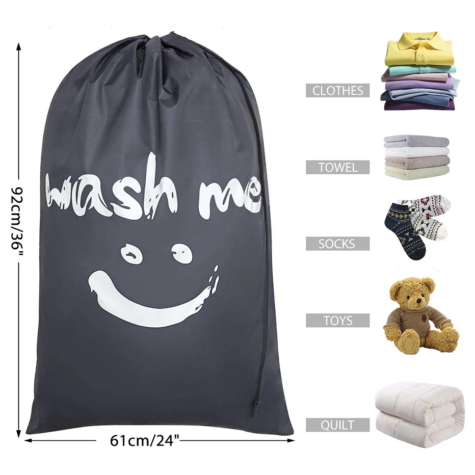 Nylon Laundry Bag Wash Me Travel Storage Pouch Machine Washable Dirty ...