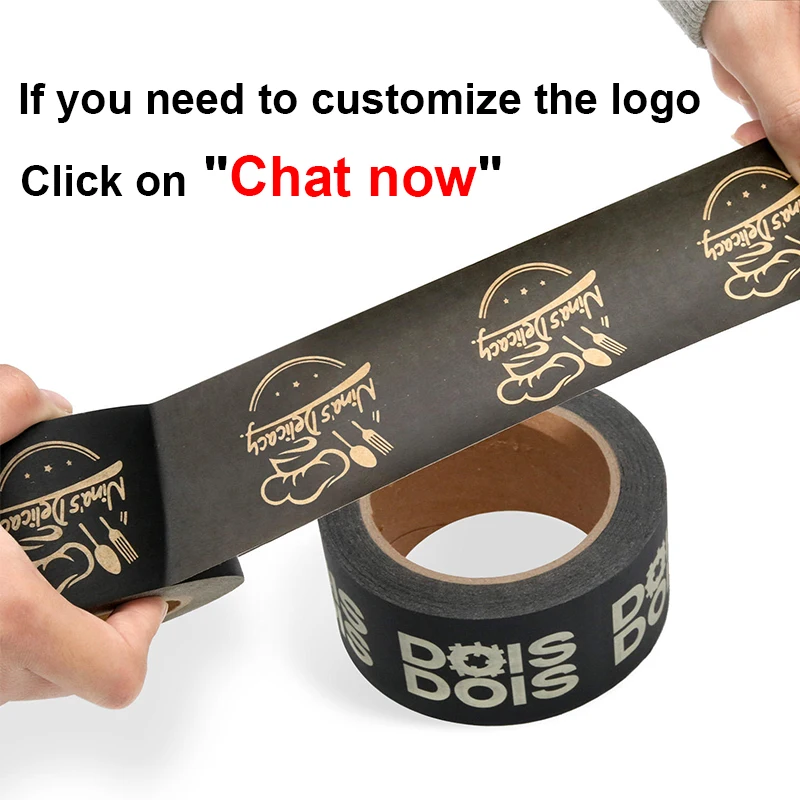 Custom Colored Eco Friendly Degradable  Gummed 3 Inch Printed Parcel Package Kraft Paper Adhesive Tape with Logo