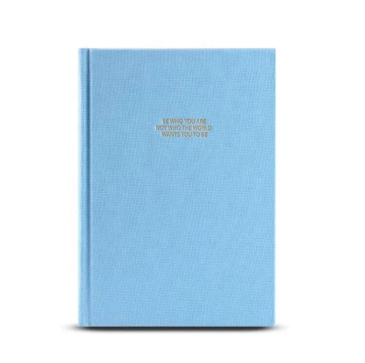 Factory Customized Printed Black Blue Red Linen Fabric Notebook Journal for Promotion Office Cloth Diary With Silver Gold Logo