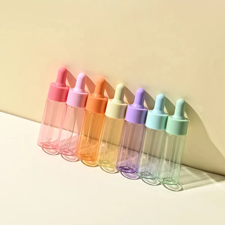 NEW 5ml 10ml 15ml 20ml Serum Cosmetic Packaging Transparent Flat Shoulder Empty Repair Essential Oil Glass Dropper Bottle