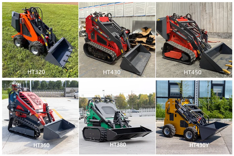 Mini Triangle Track Skid Steer Tractor With Front End Loader HT-V1000 ...