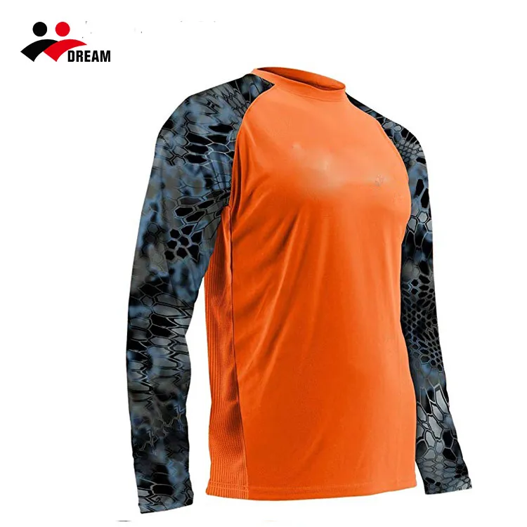 Benotzerdefinéiert UPF50+ Sonneschutz Feuchtigkeitsabwehr Polyester Spandex Fëschkleeder Männer Langärm Mesh Ventiléiert UV Fëscherei833_voghion.com