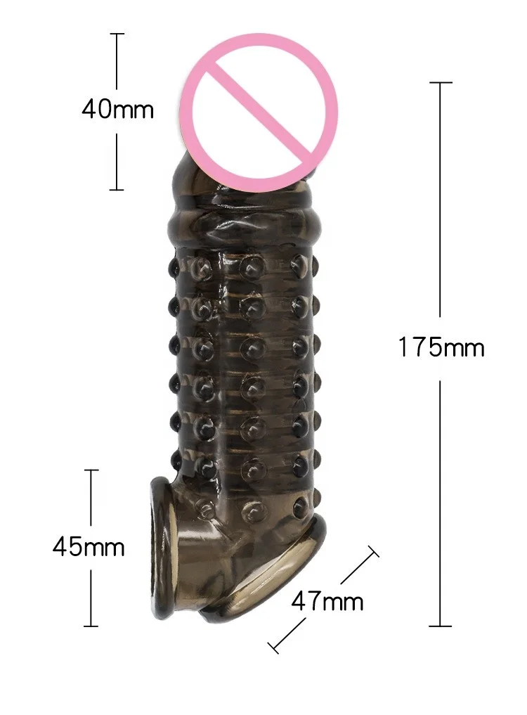 Wholesale  Elastic Reusable Condoms for Men Soft Silicone Penis Extender Sleeve Penis Extension for Man Sex Toys