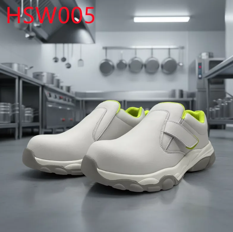 HWH,Hospital Ward Anti-bacteria ESD White Safety Shoes with Magic Tape Fiberglass Toe Insert Work Security Footwear HSW005