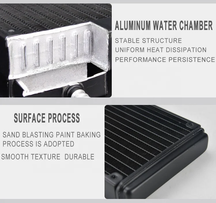OCOCOO ARC-360-M6 Computer Water Cooling Liquid Cooler 12-Waterways Aluminium Radiators Weld N6 Fixed Connection Computer Case