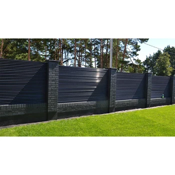 Aluminum Privacy Fence No Dig Horizontal Slat Aluminum Fence