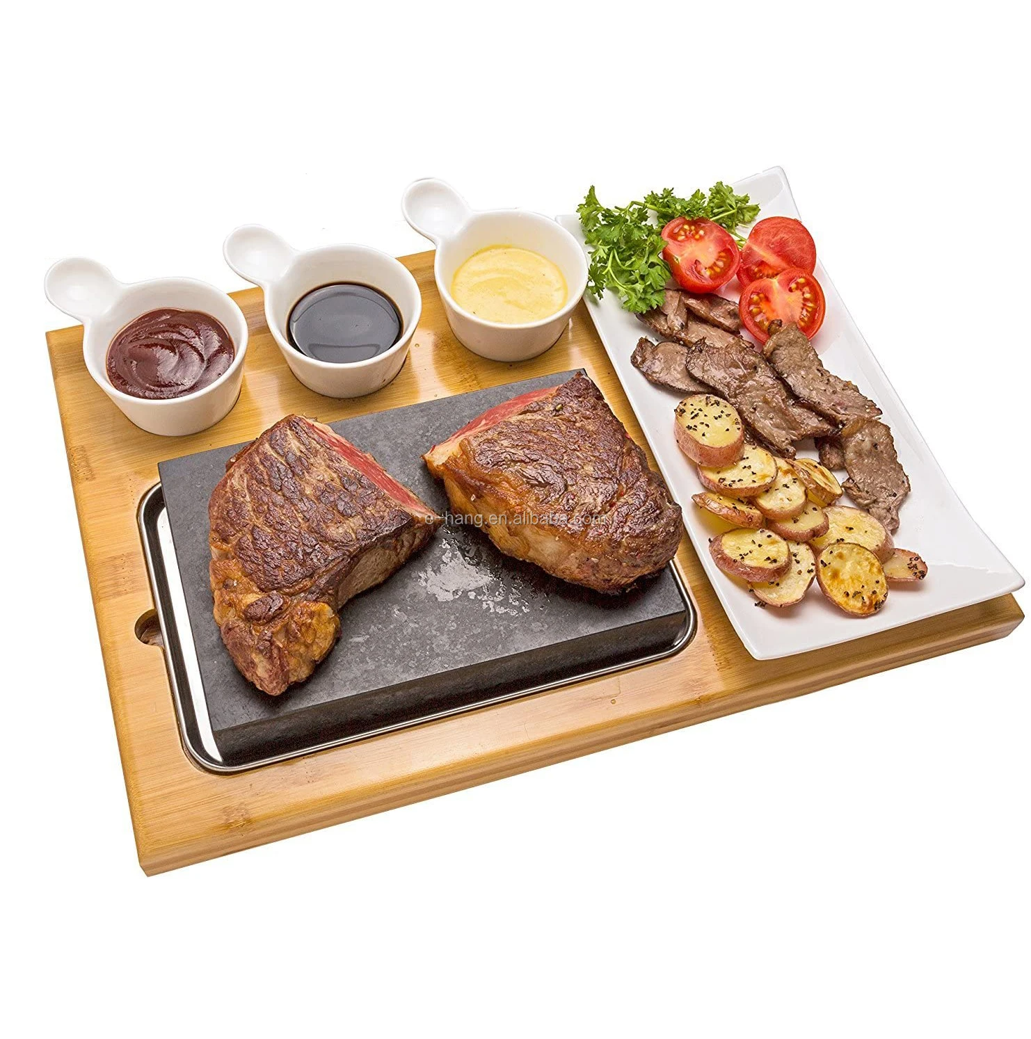 Lava Rock Cooking Stone Set Steak