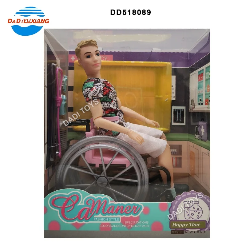 High Quality Simulation 11 Joint Disabled Dolls Toy Wheelchair Man With Nursing Sets