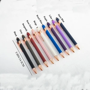 Hot Selling  High Quality Business Gift Soft Rubber Coated Metal Ball Pen with Custom Logo Twist Metal Pen with Touch Screen