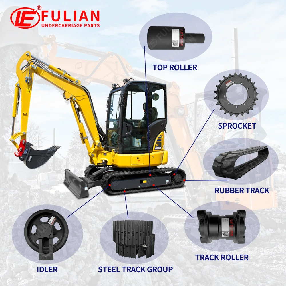 Komatsu PC75MR6 Mini Excavator Track Shoe Assembly