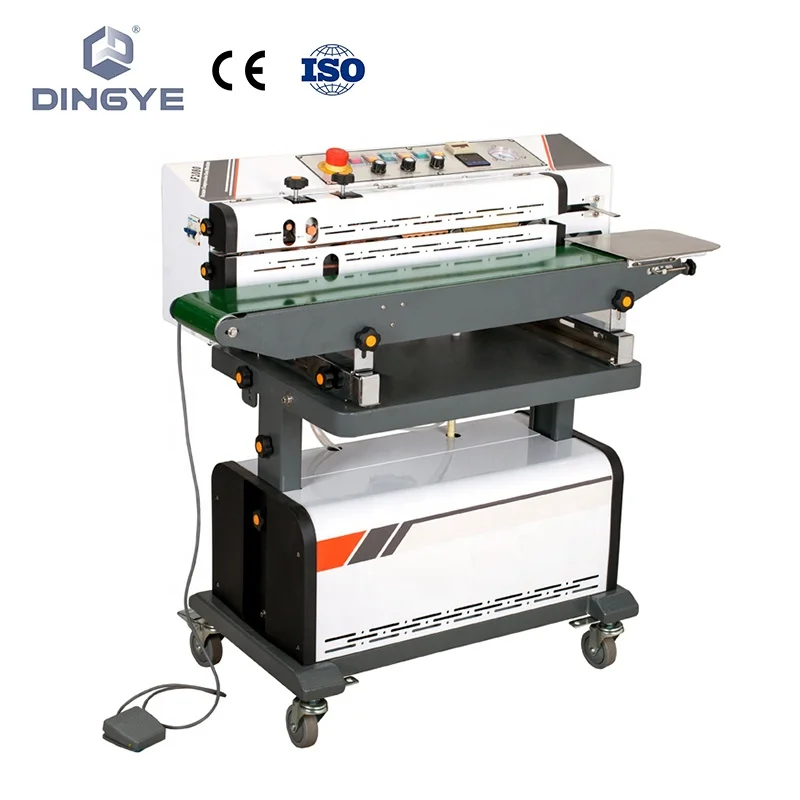 LF1080 Series Continuous air Suction and Gas Flushing Band Sealer Vacuum Inflating Bag Sealing Machine with Code Printer