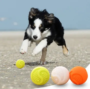 Round Pet Dog Led Play Ball Rubber Dog Toys USB Rechargeable Dog Toy Ball